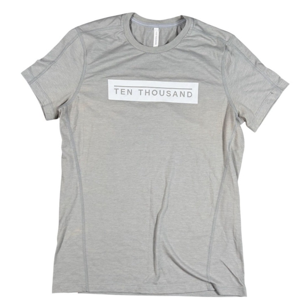 Ten Thousand Shirt Mens Sz S Gray Durable Logo Tee Athletic Performance